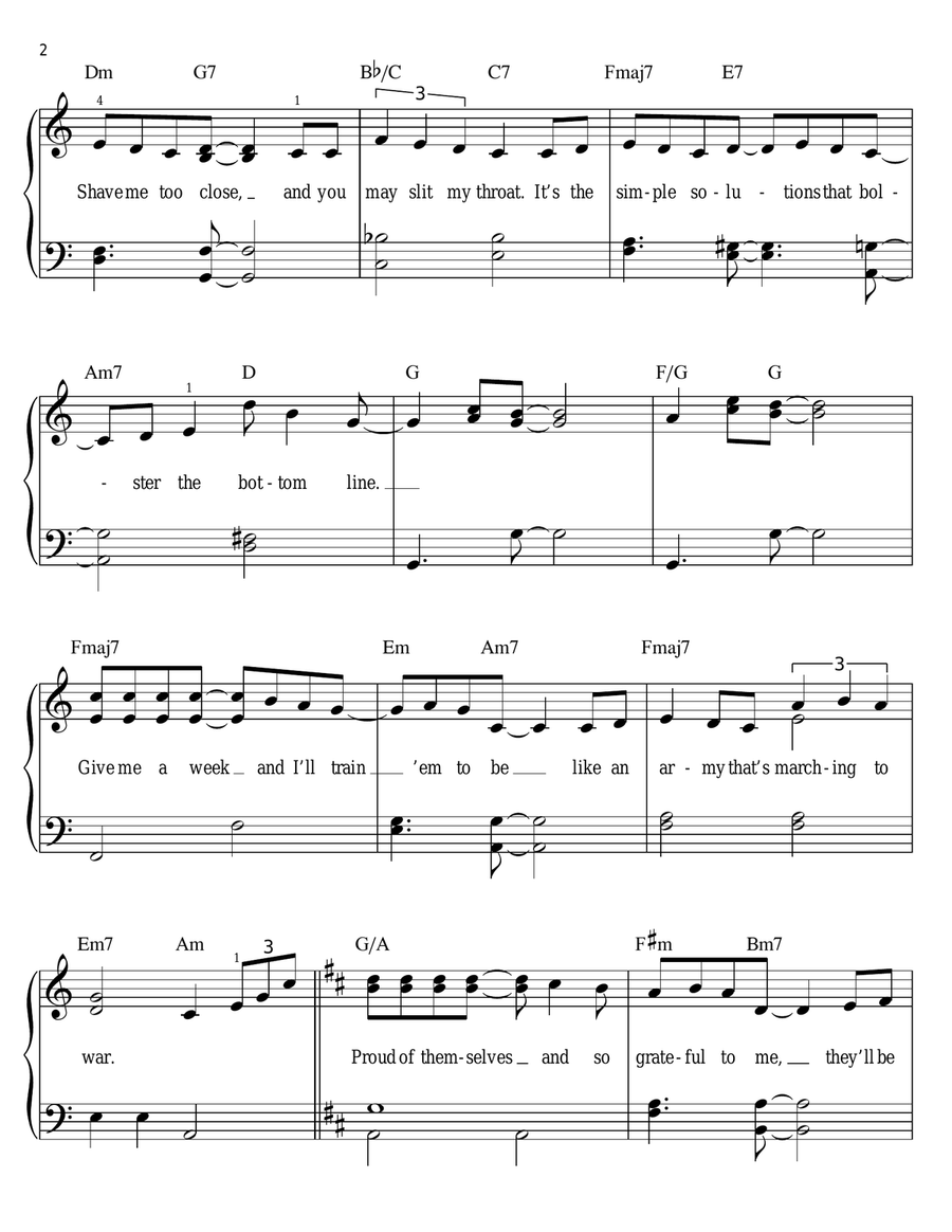 The Bottom Line Easy Piano scores gallery preview page 2