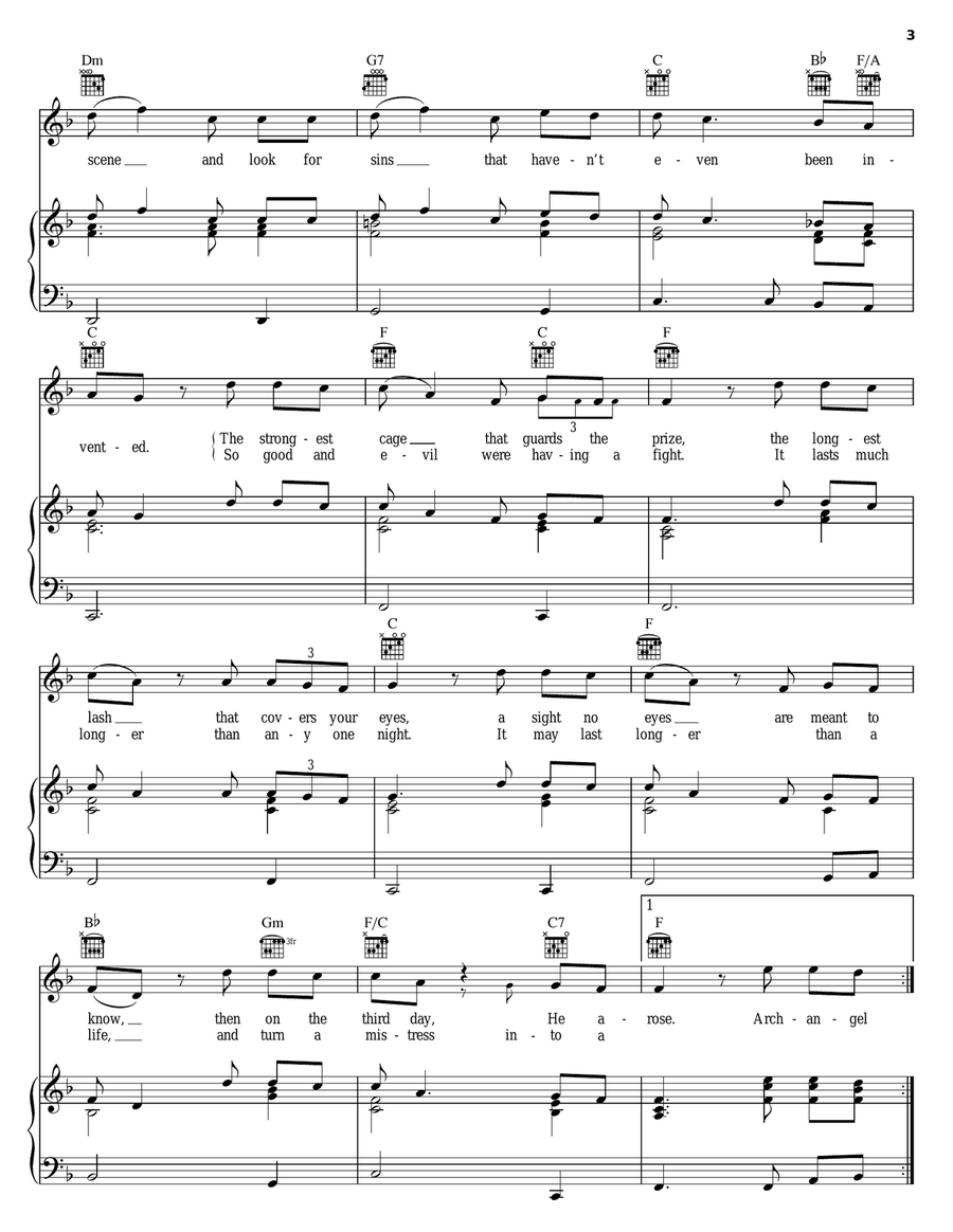 The Sharpest Thorn Piano, Vocal, Guitar scores gallery preview page 3