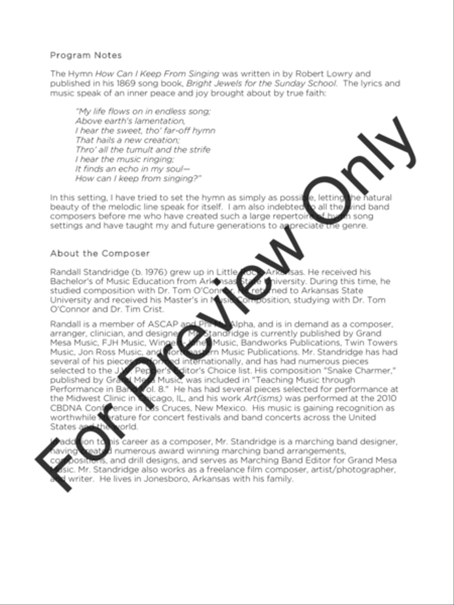 In Endless Song Concert Band scores gallery preview page 3