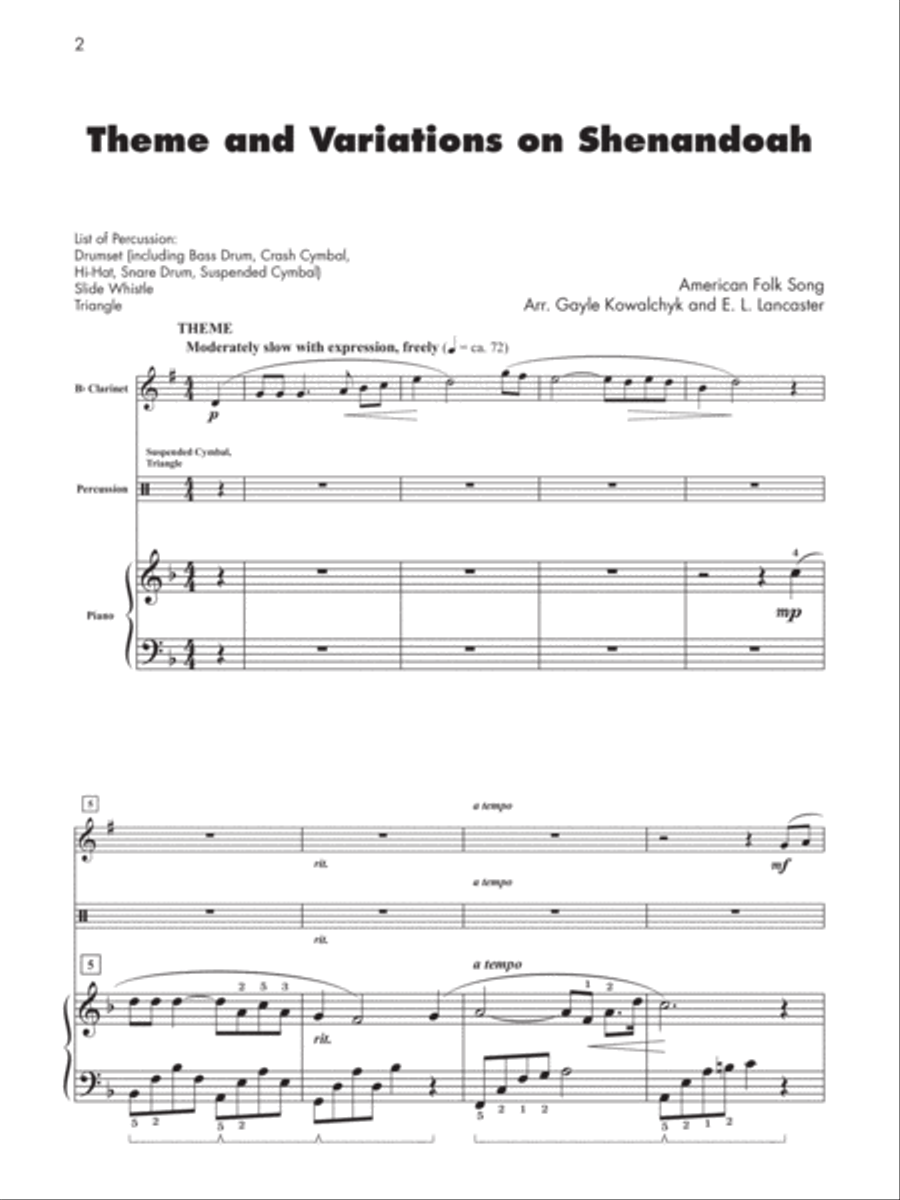 Theme and Variations on Shenandoah Small Ensemble scores gallery preview page 3