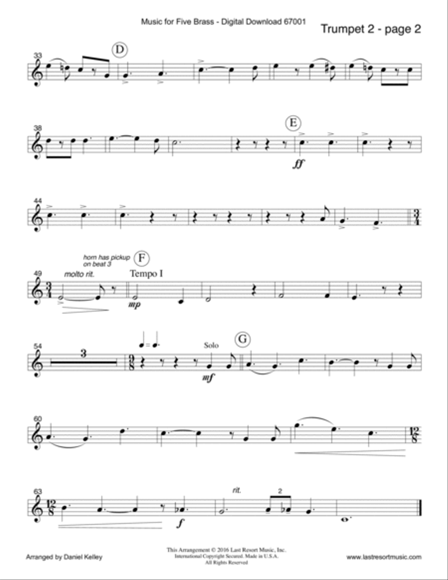 Happy Birthday Mash-Up! for Brass Quintet: Medley includes For He's a Jolly Good Fellow and The Old Brass Quintet scores gallery preview page 6