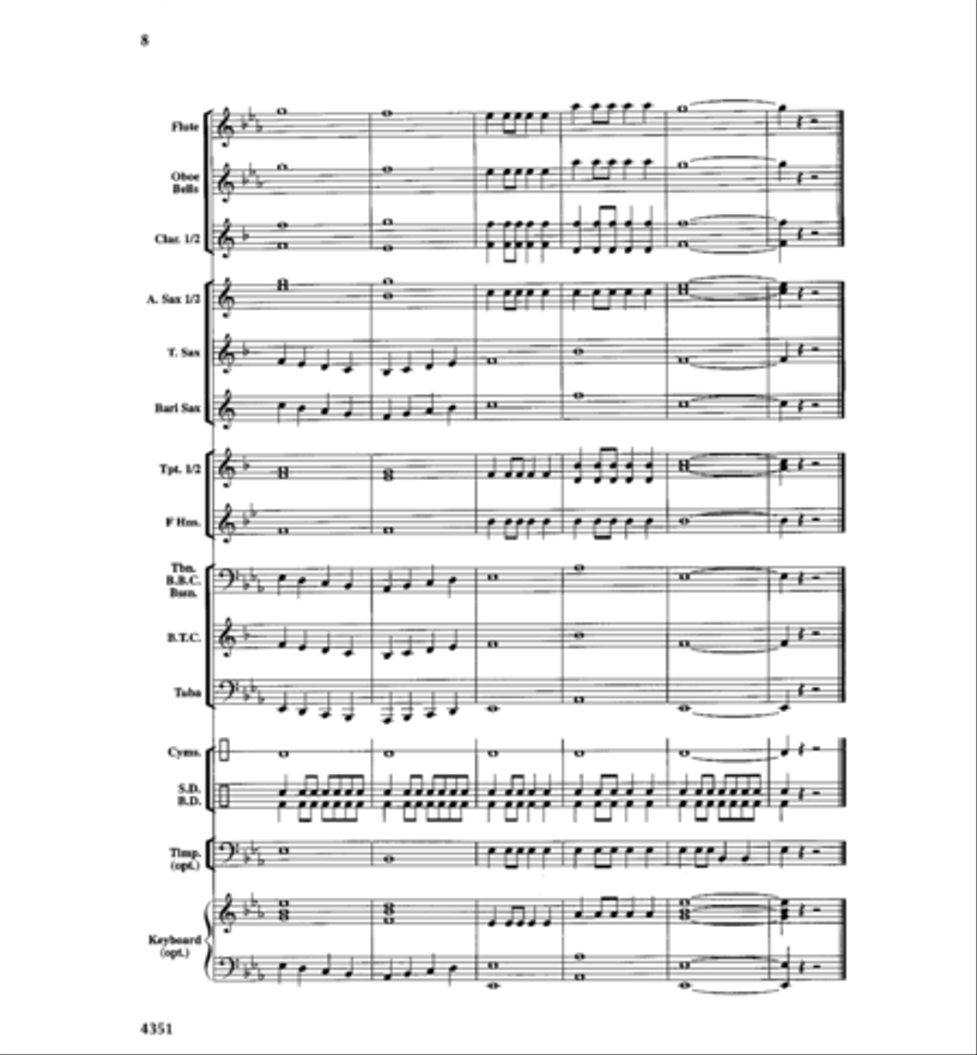 Fanfare on Good King Wenceslas Concert Band scores gallery preview page 9