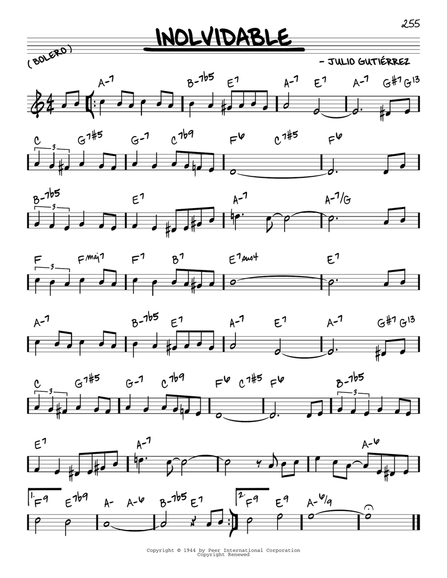 Inolvidable Piano scores gallery preview page 1