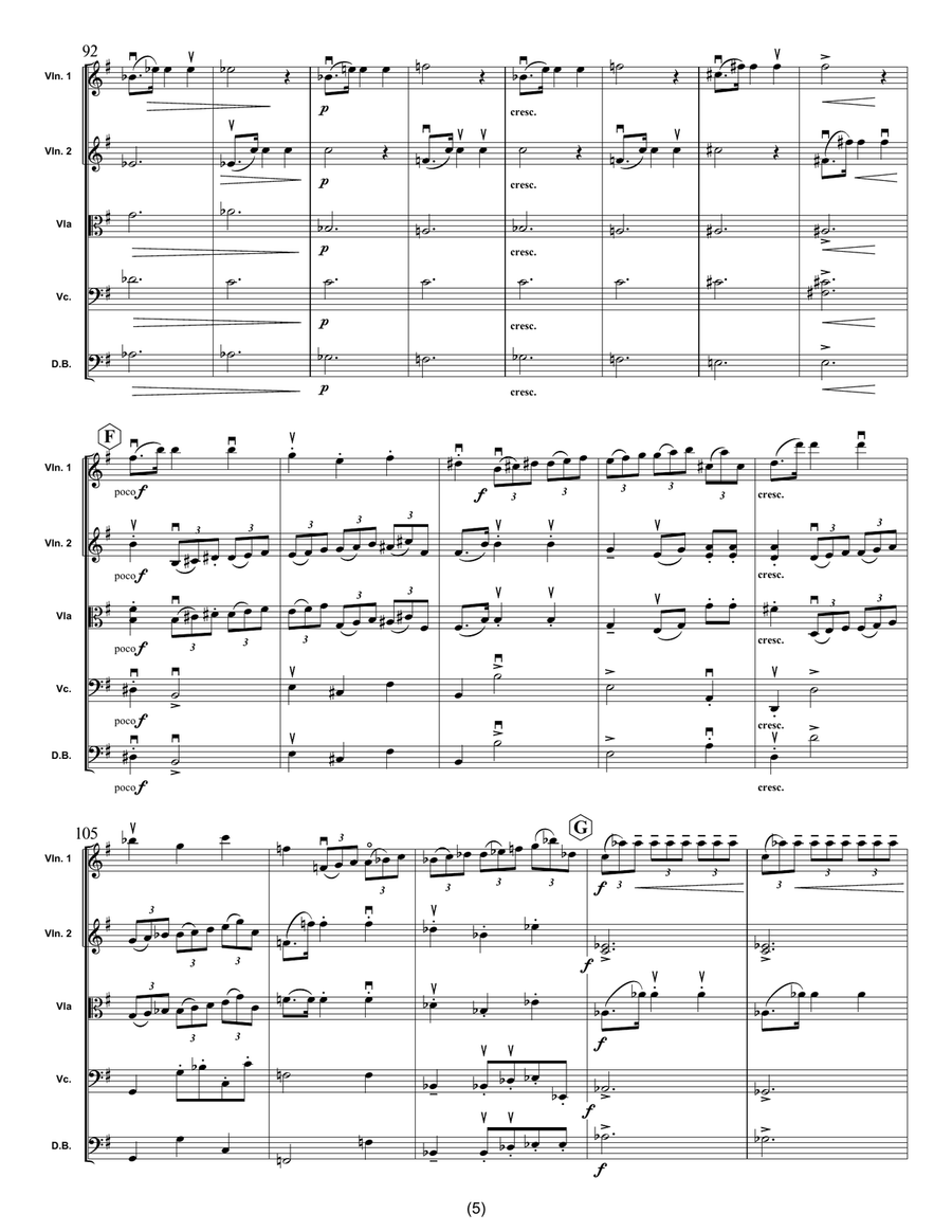 Antonín Dvořák Sonatina op.100 1st movement, arr. for String quintet String Orchestra scores gallery preview page 6
