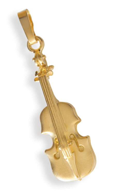 Gold-plated pendant : violin