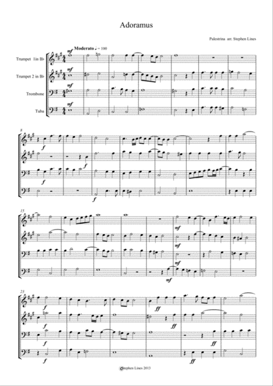 Adoramus - Brass Quartet Adoramus - Brass Quartet Brass Quartet scores gallery preview page 2