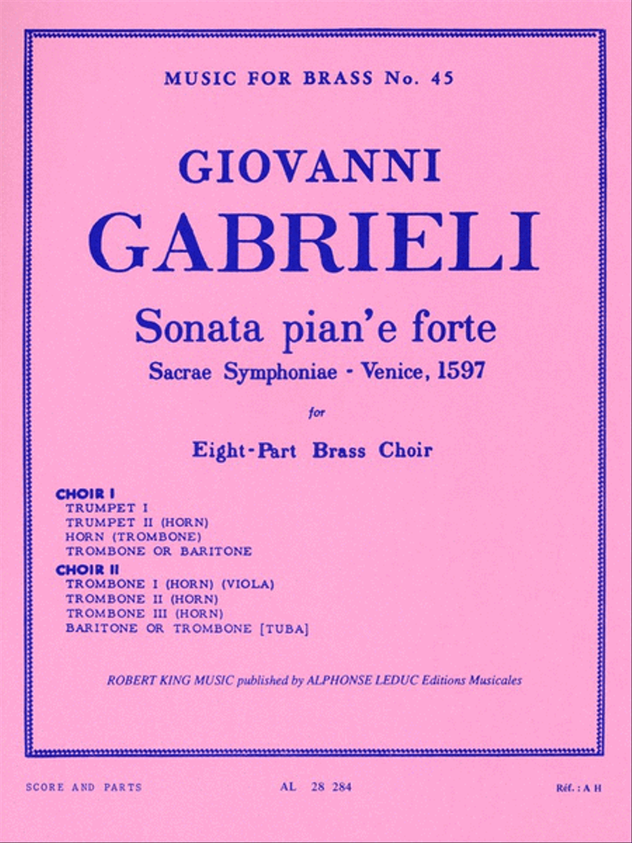 Sonata Pian'e Forte – Sacrae Symphoniae Venice, 1597 Brass Ensemble scores gallery preview page 1