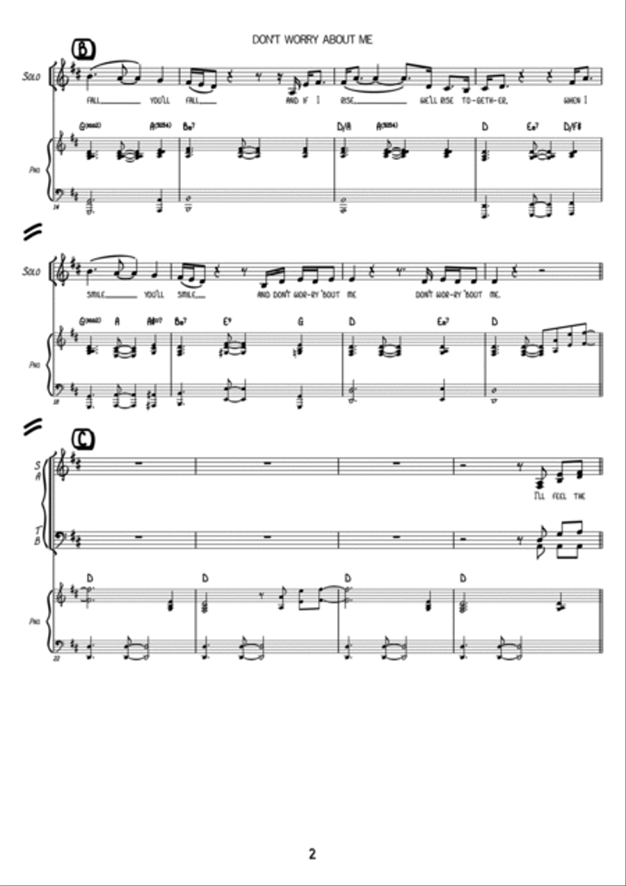 Don't Worry About Me Don't Worry About Me 4-Part scores gallery preview page 2