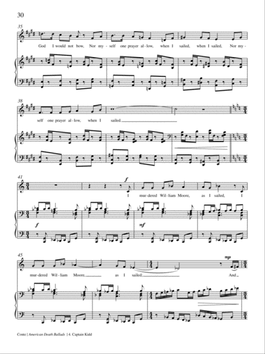 Captain Kidd from American Death Ballads Medium Voice scores gallery preview page 4