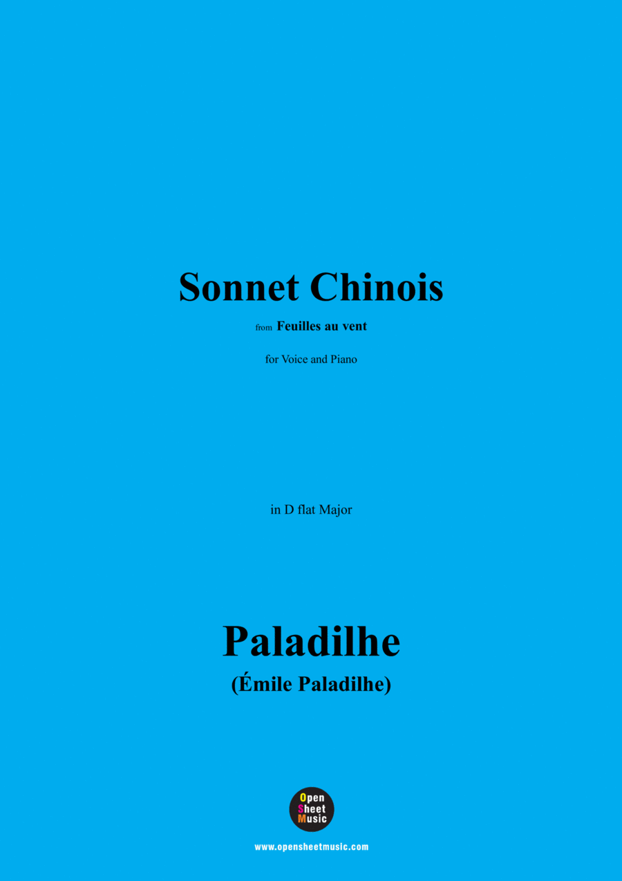 Paladilhe-Sonnet Chinois,in D flat Major Voice scores gallery preview page 1
