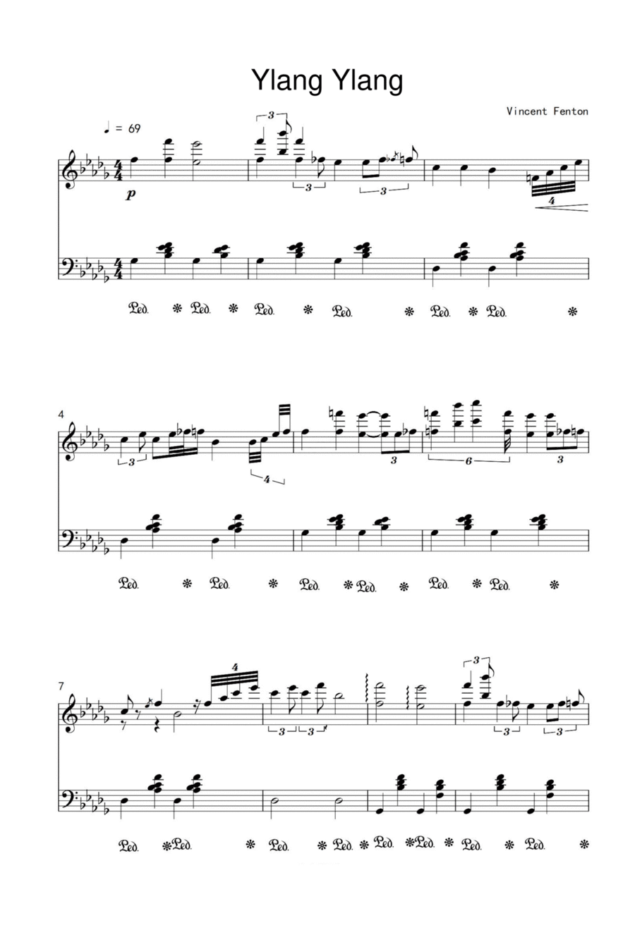 Ylang Ylang Ep Piano Solo scores gallery preview page 1