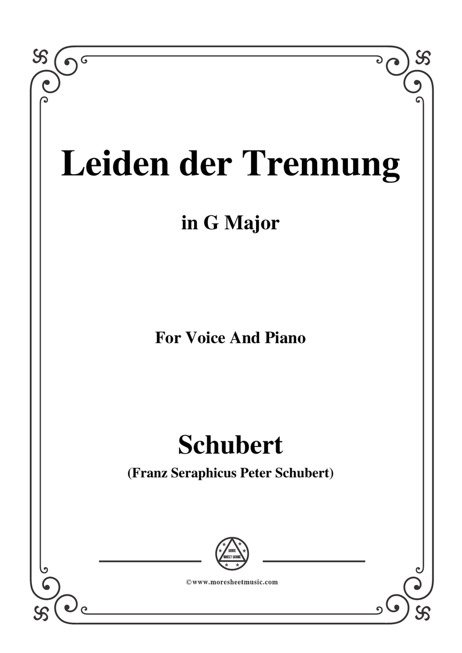 Schubert-Leiden der Trennung,in G Major,for Voice&Piano