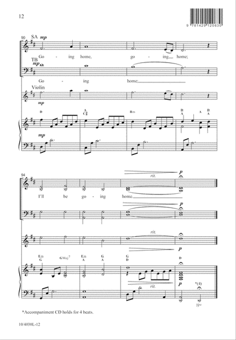 Going Home 4-Part scores gallery preview page 13