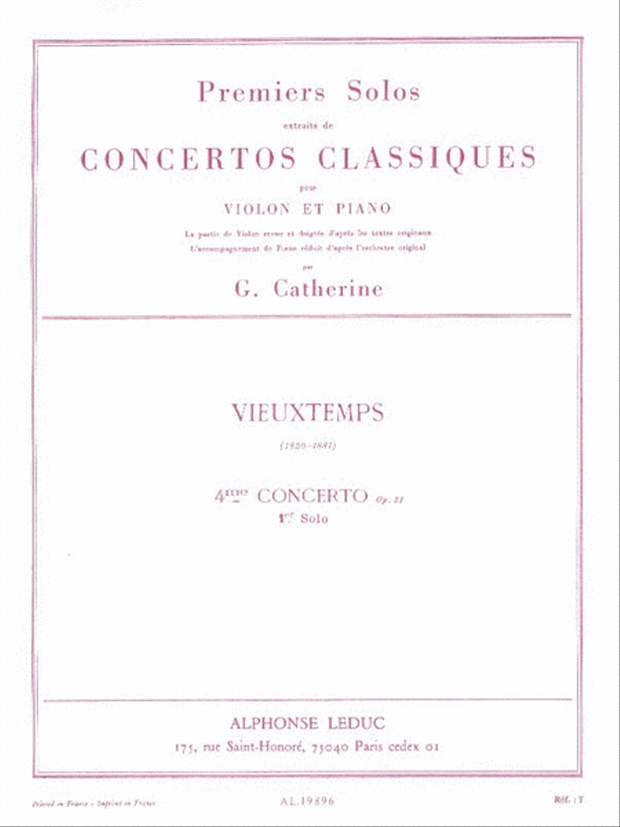 Premier Solo Extrait - Concerto No. 4, Op. 31