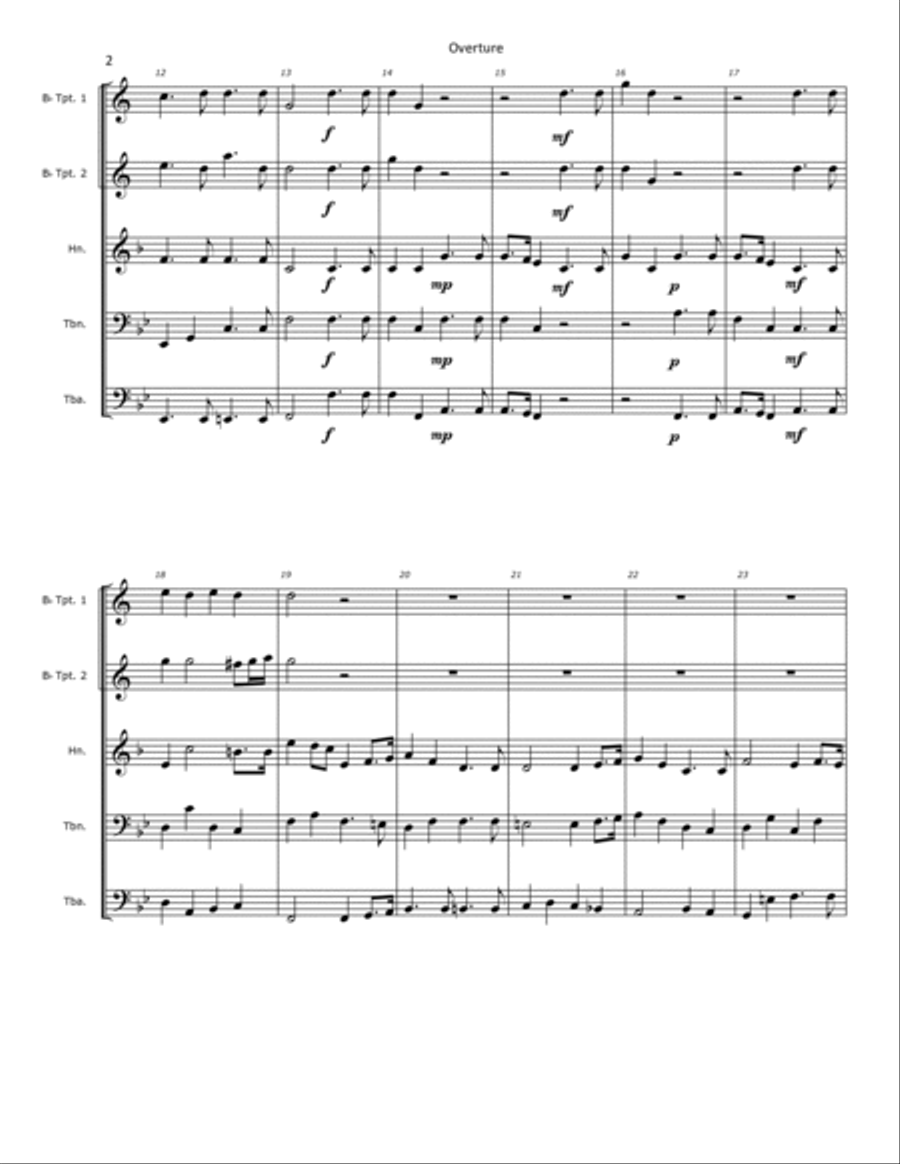 Overture to the Music for the Royal Fireworks Brass Ensemble scores gallery preview page 2