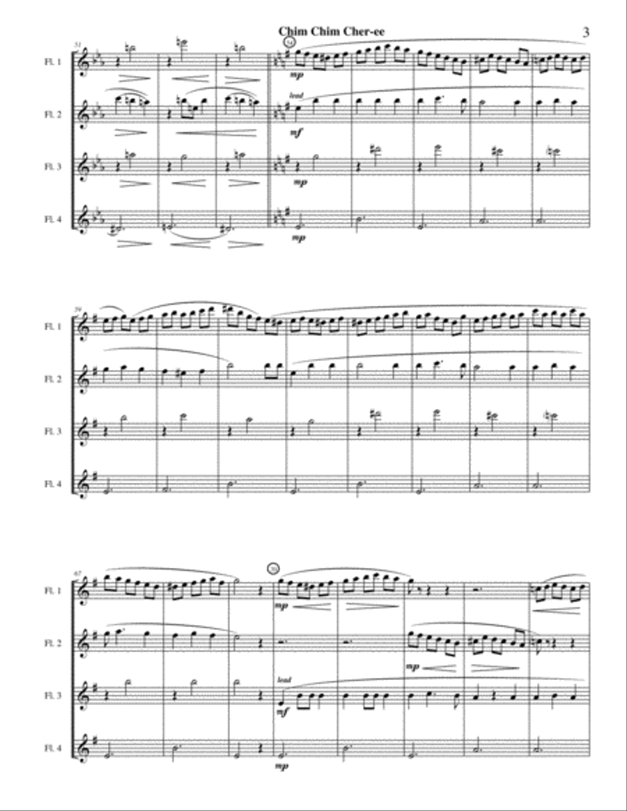 Chim Chim Cher-ee from Walt Disney's MARY POPPINS Woodwind Quartet scores gallery preview page 3