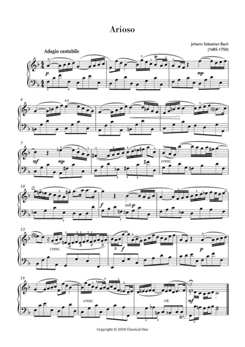 Bach, J.S. - Arioso (Easy piano arrangement) image number null