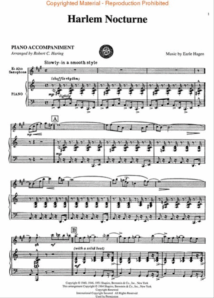 Harlem Nocturne Alto Saxophone scores gallery preview page 3