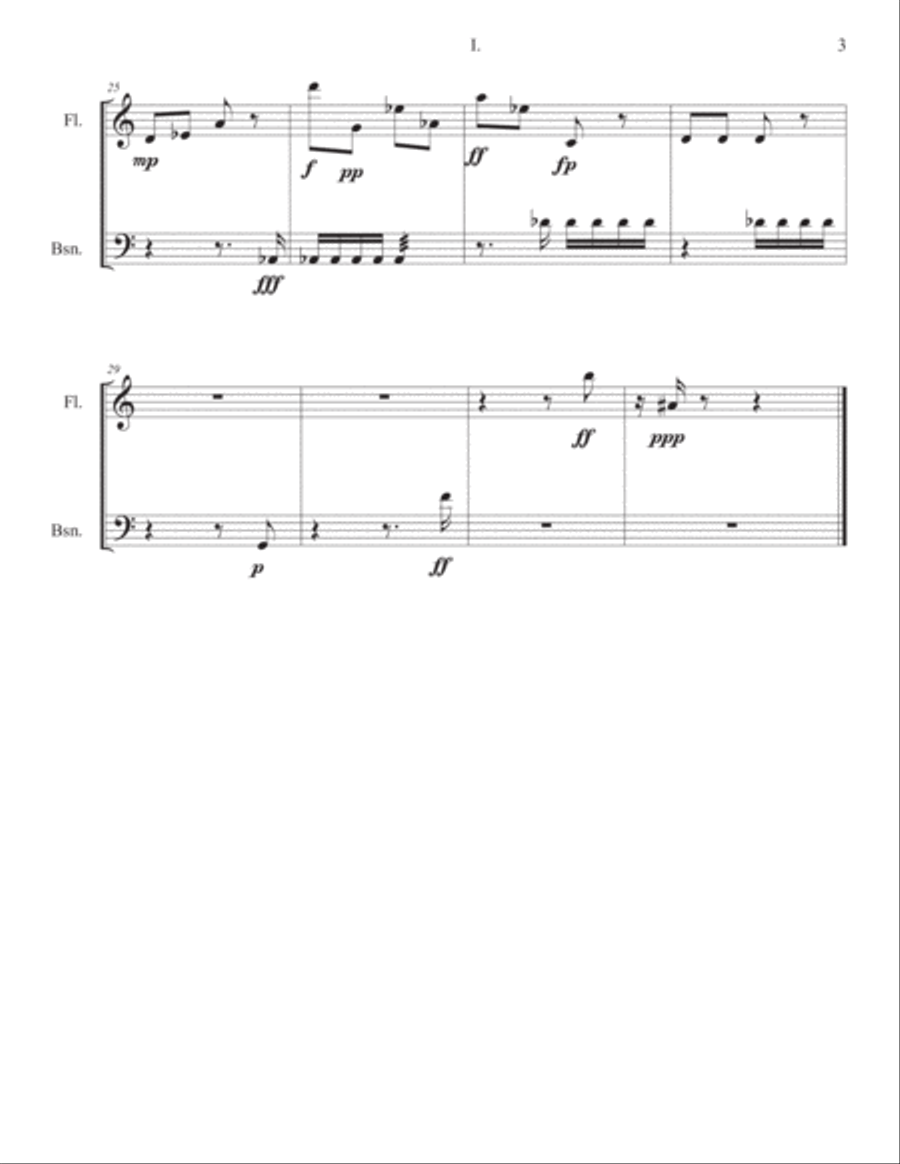 Duo for Flute and Bassoon Woodwind Duet scores gallery preview page 3