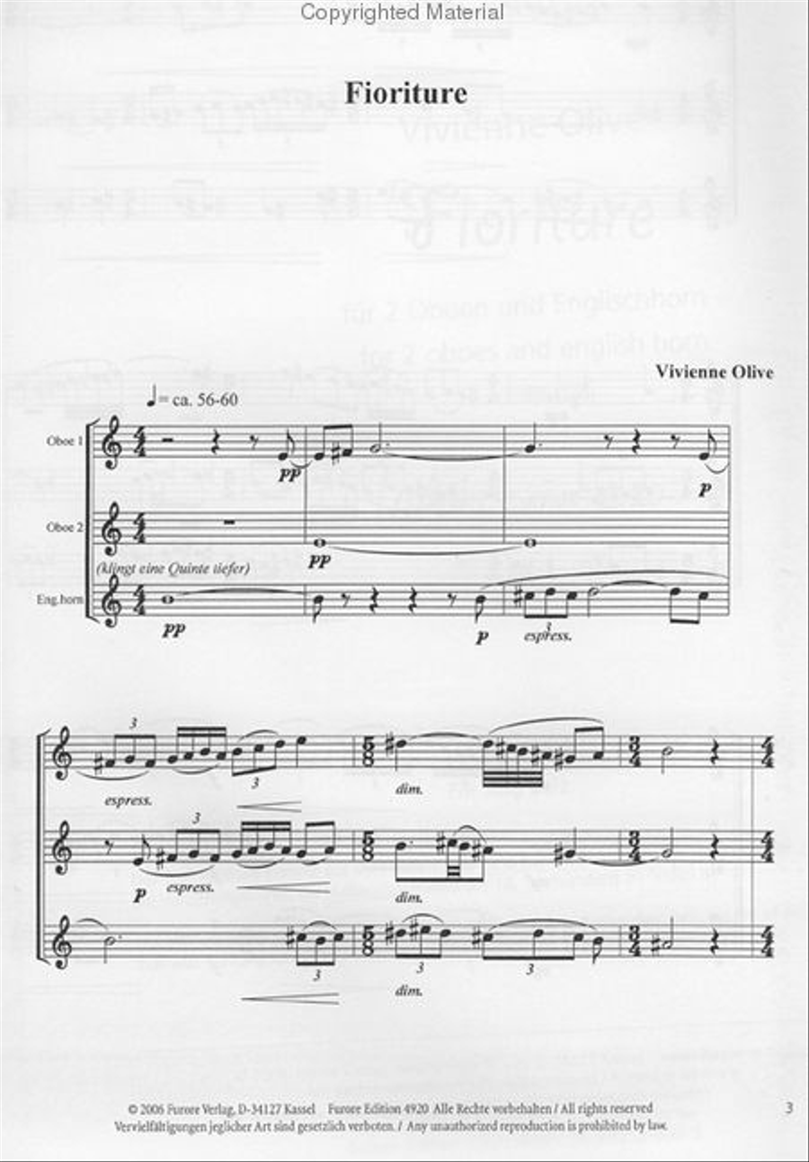 Fioriture (2005) English Horn scores gallery preview page 2