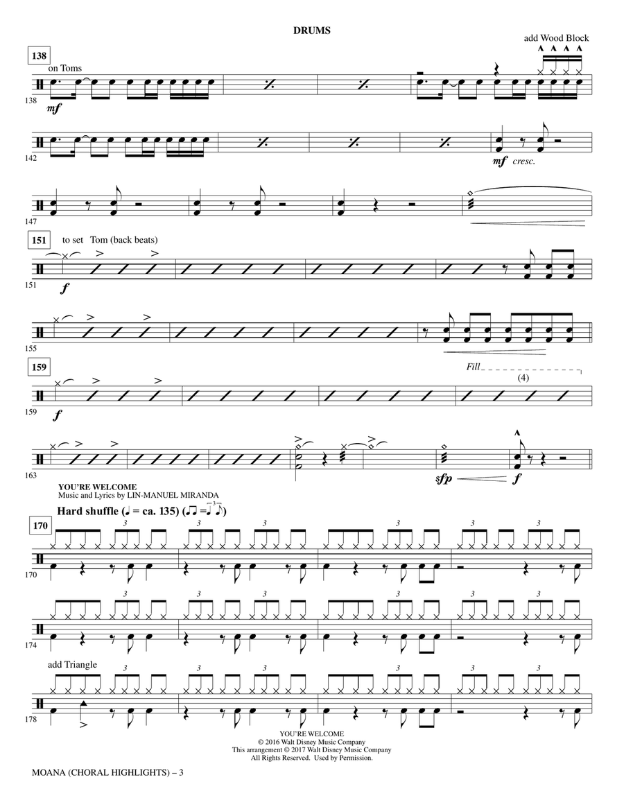 Moana - Drums Choir scores gallery preview page 3