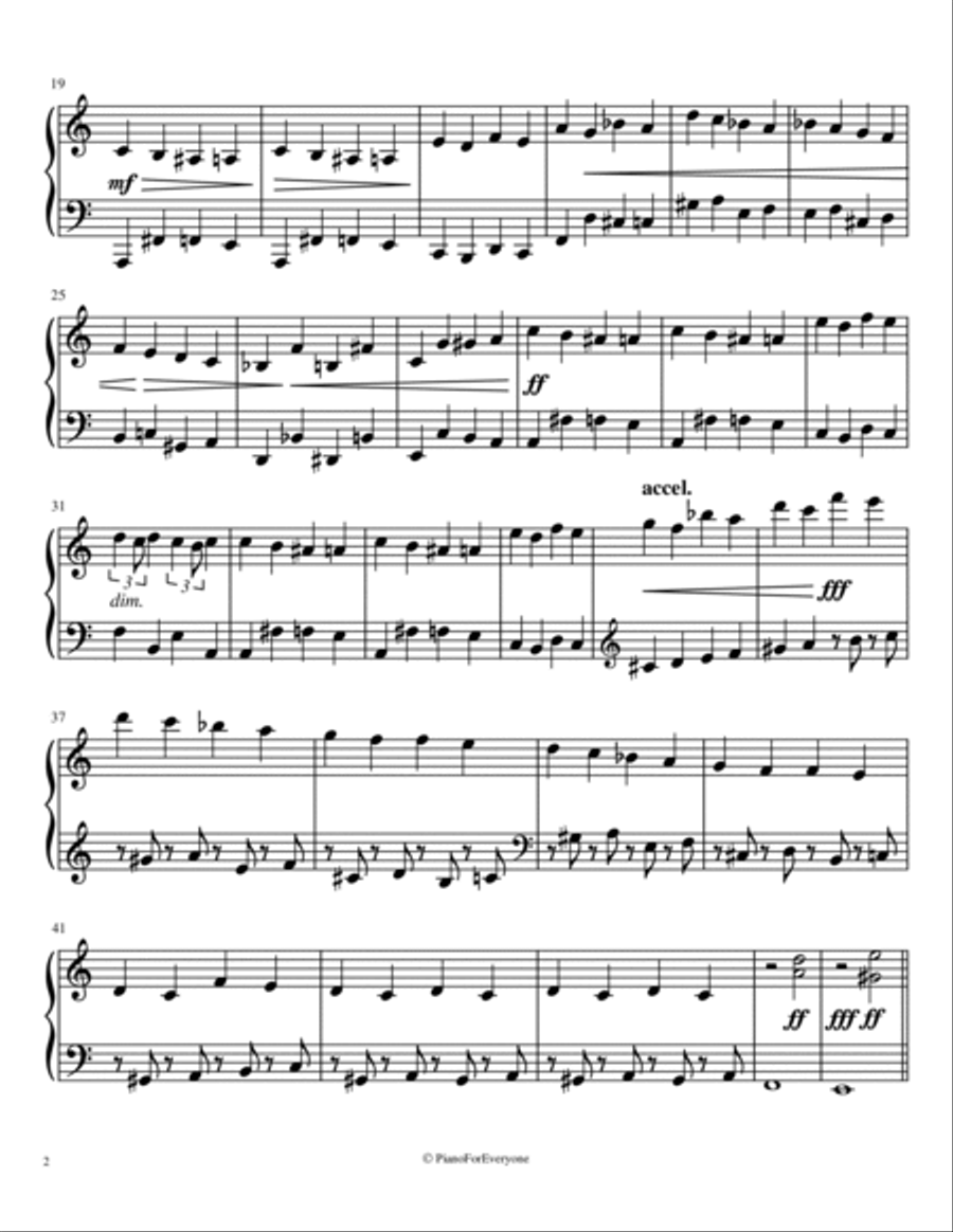 Prelude in C Sharp Minor - Rachmaninoff (Easy Piano) Easy Piano scores gallery preview page 2