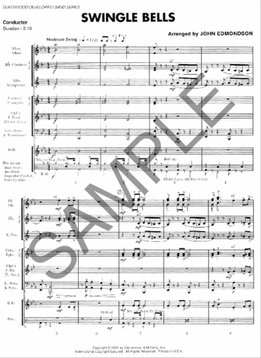 Swingle Bells Swingle Bells Concert Band scores gallery preview page 2