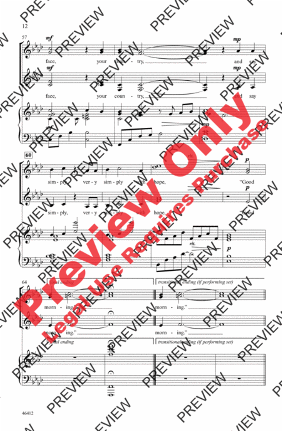 On the Pulse of Morning Women's Choir scores gallery preview page 12