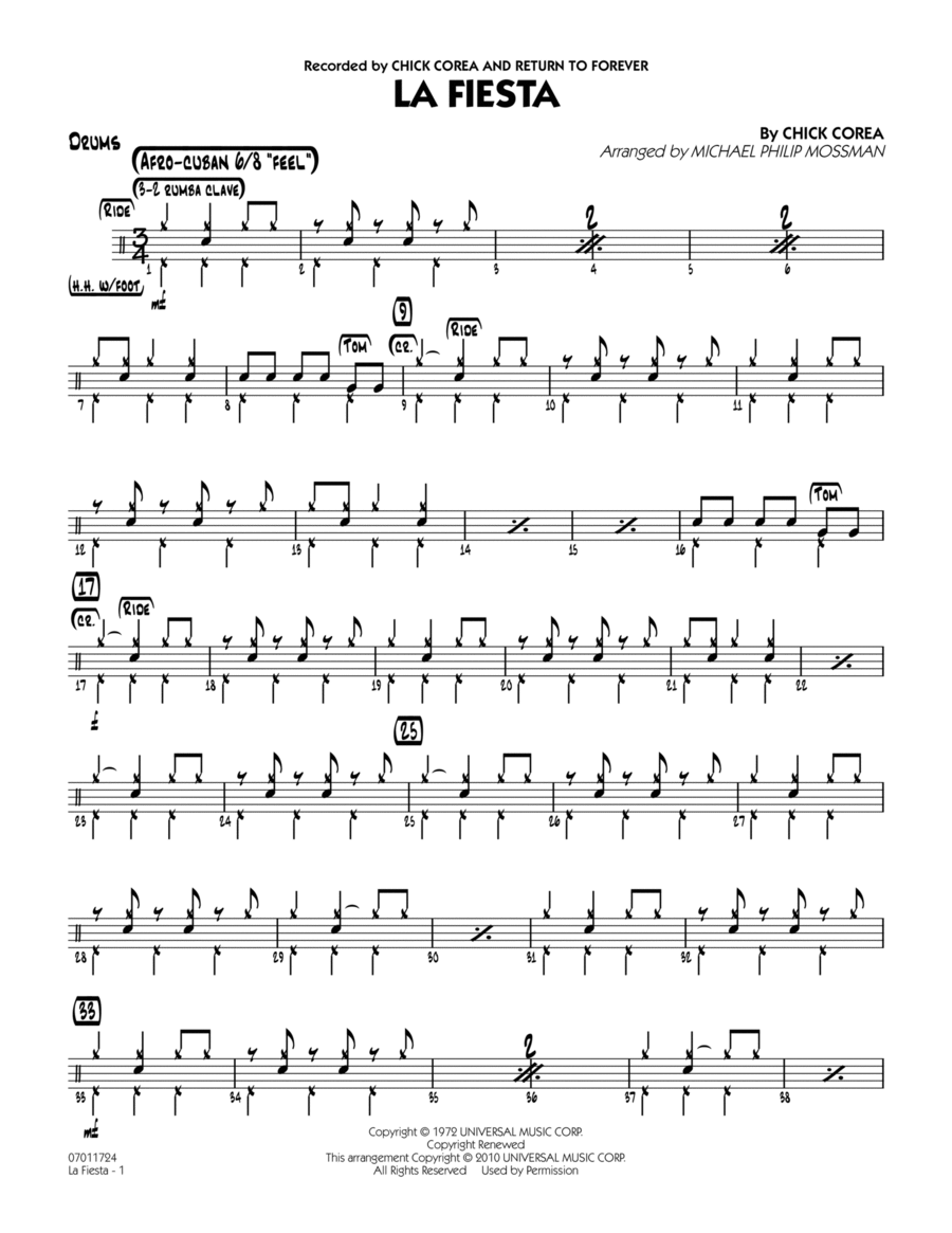 La Fiesta - Drums Drums scores gallery preview page 1