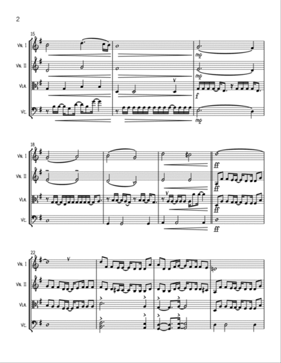 Baba Yetu String Quartet scores gallery preview page 2
