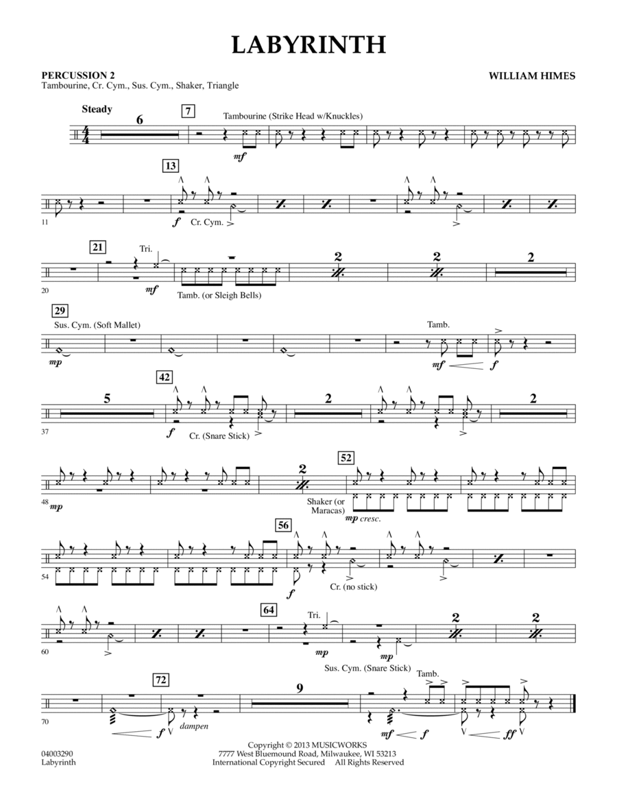 Labyrinth - Percussion 2 Concert Band scores gallery preview page 1