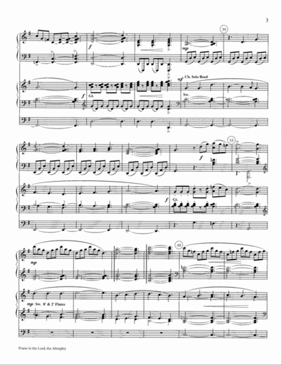 Praise to the Lord, the Almighty Piano scores gallery preview page 3