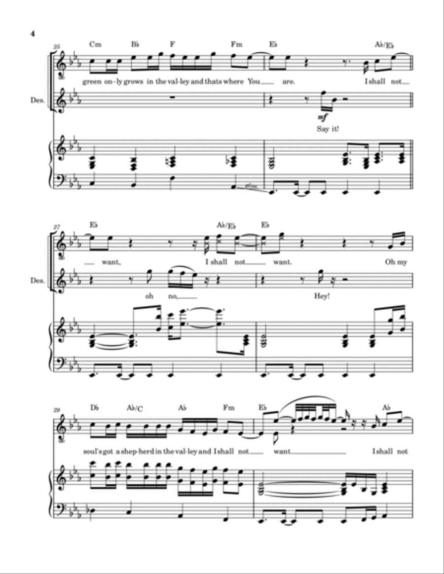 Shall Not Want Shall Not Want Piano, Vocal, Guitar scores gallery preview page 5