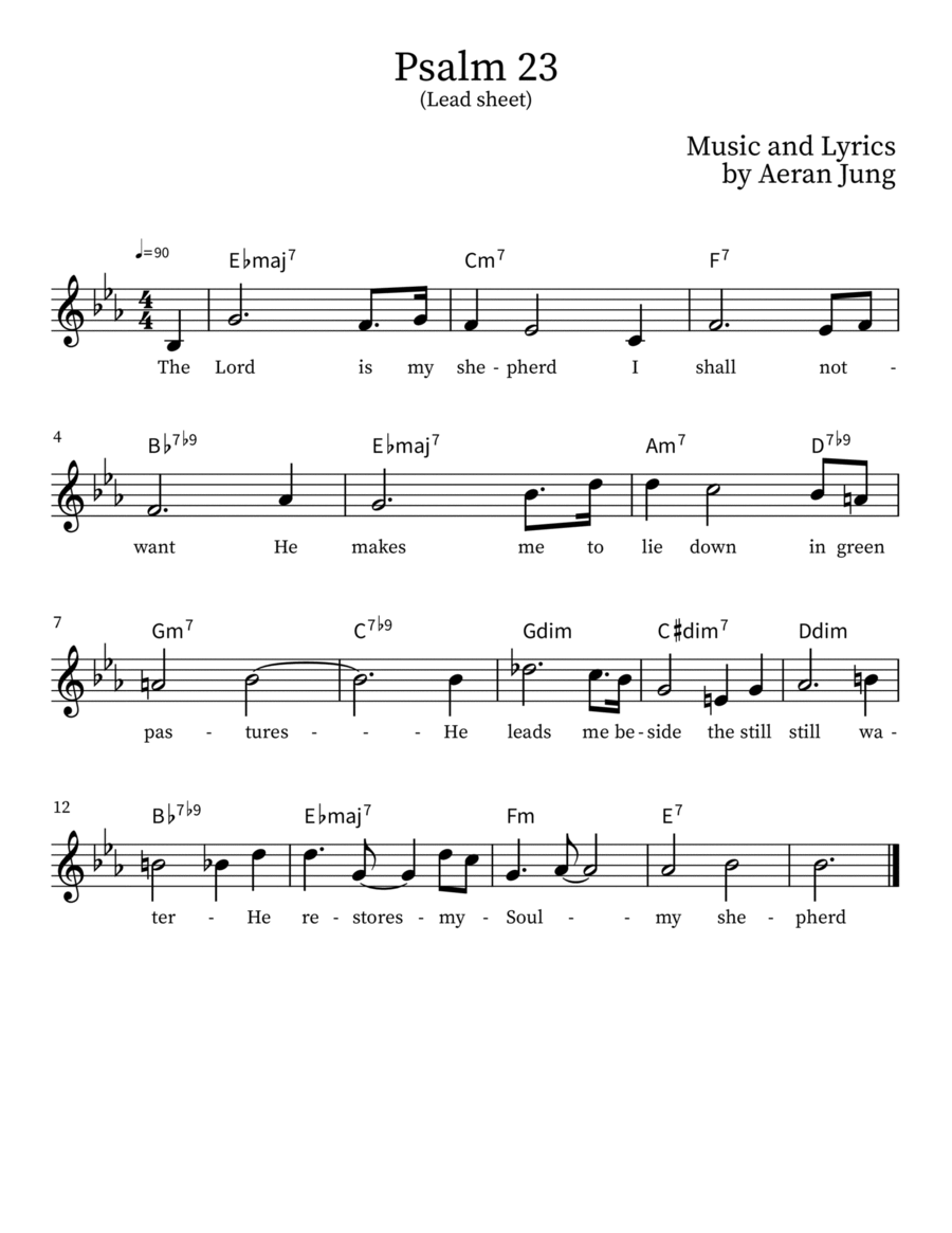 Psalm 23 Piano scores gallery preview page 1