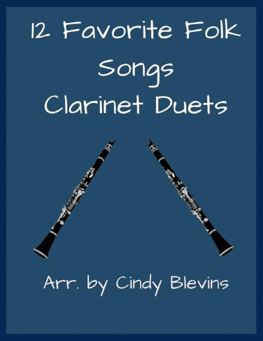12 Favorite Folk Songs, Clarinet Duets Clarinet Duet scores gallery preview page 1