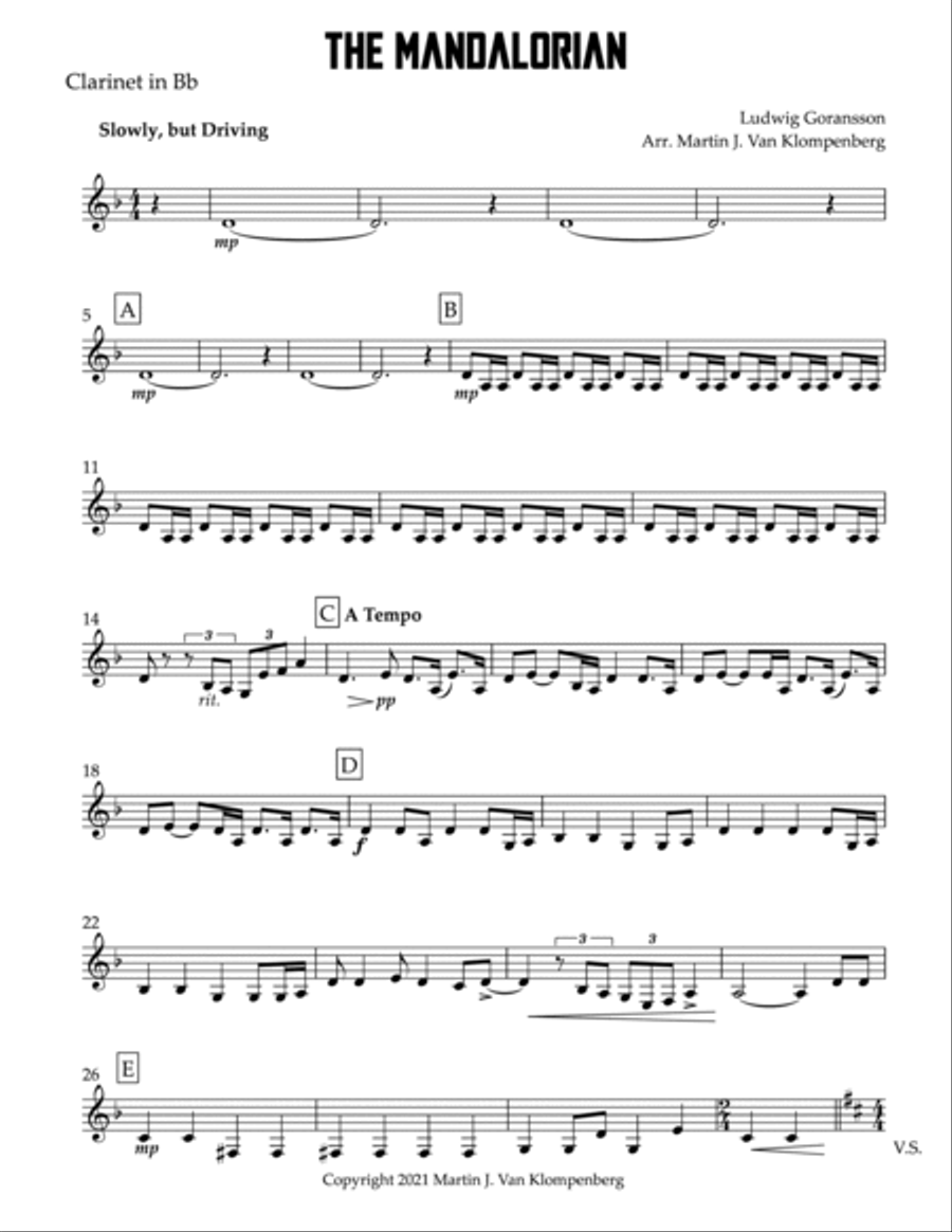 Theme From The Mandalorian Woodwind Quintet scores gallery preview page 3