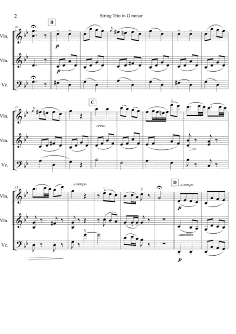String Trio in G minor String Trio scores gallery preview page 4