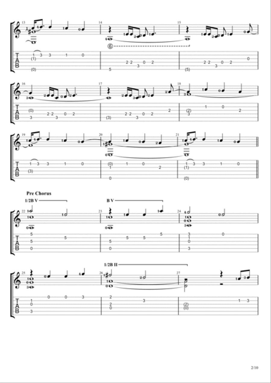 Fallin Guitar Solo scores gallery preview page 2