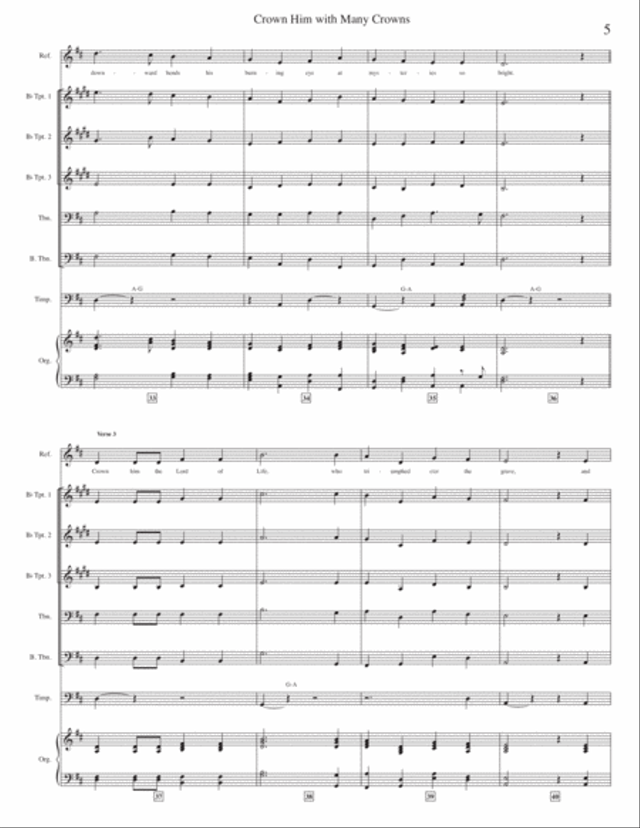Crown Him with Many Crowns Small Ensemble scores gallery preview page 5