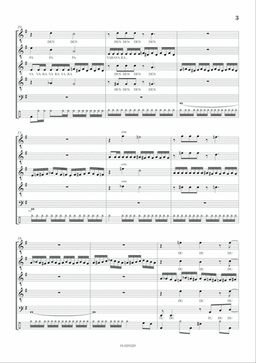 The flight of the bumblebee (A Cappella Funky) 4-Part scores gallery preview page 5