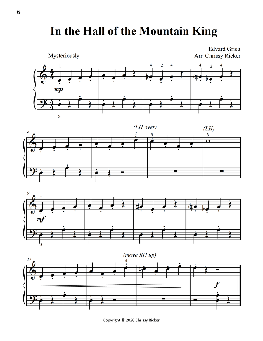 Spooky Classical Favorites - 10 Arrangements in Minor Keys for Elementary Pianists Easy Piano scores gallery preview page 6