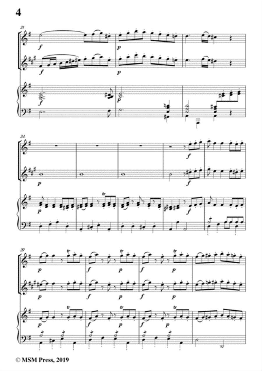 Beethoven-Trio in G Major,for Piano,Flute and Clarinet,WoO 37 Woodwind Duet scores gallery preview page 6