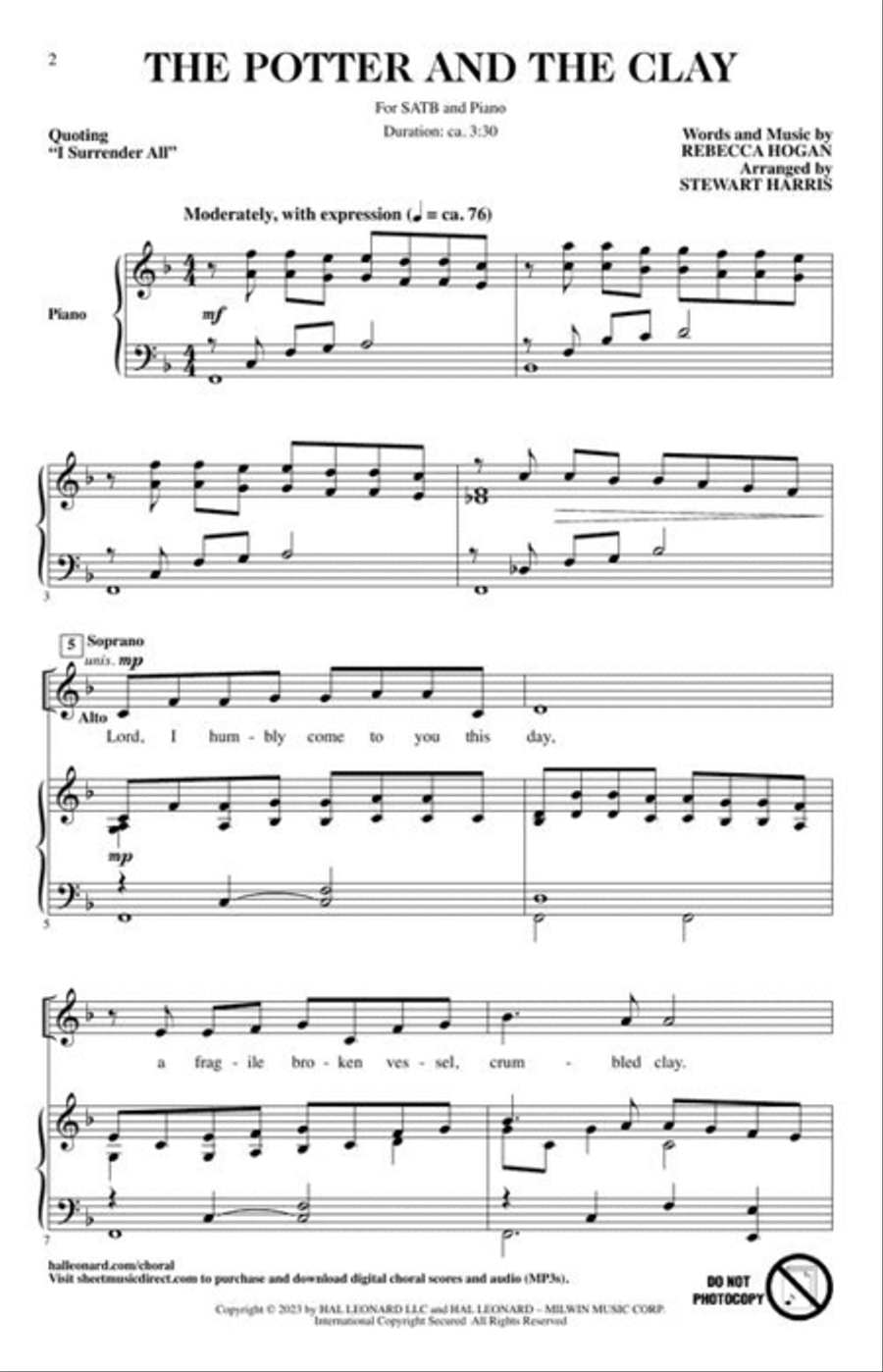 The Potter and the Clay 4-Part scores gallery preview page 3