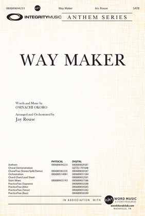 Book cover for Way Maker - Anthem