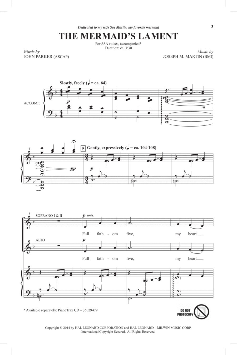 The Mermaid's Lament The Mermaid's Lament SSA scores gallery preview page 1