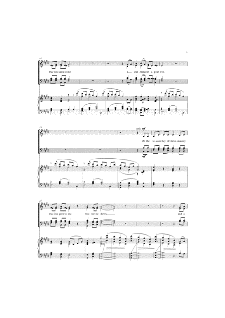 The Twelve Days of Christmas 4-Part scores gallery preview page 3