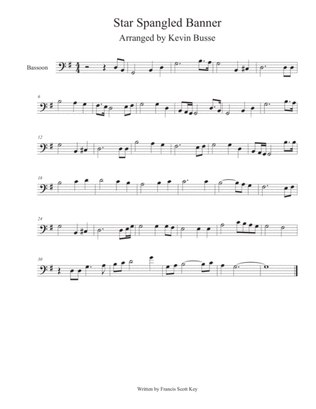 Star Spangled Banner - (Whitney Houston Version) - Bassoon