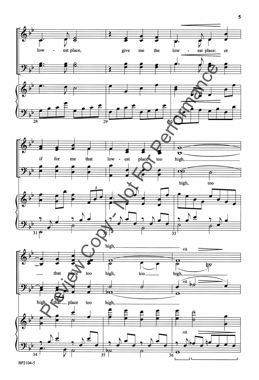 The Lowest Place The Lowest Place 4-Part scores gallery preview page 5