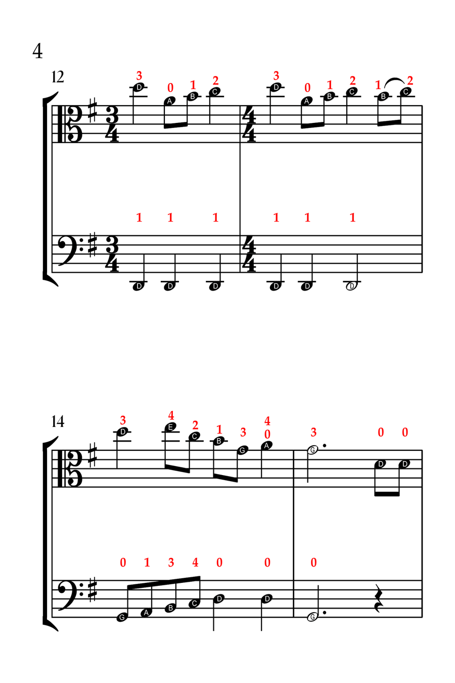 The Twelve Days of Christmas (VIOLA AND CELLO - EASY LEVEL) String Duet scores gallery preview page 5