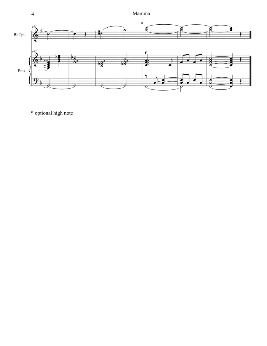 Mama (mamma) Trumpet Solo scores gallery preview page 4
